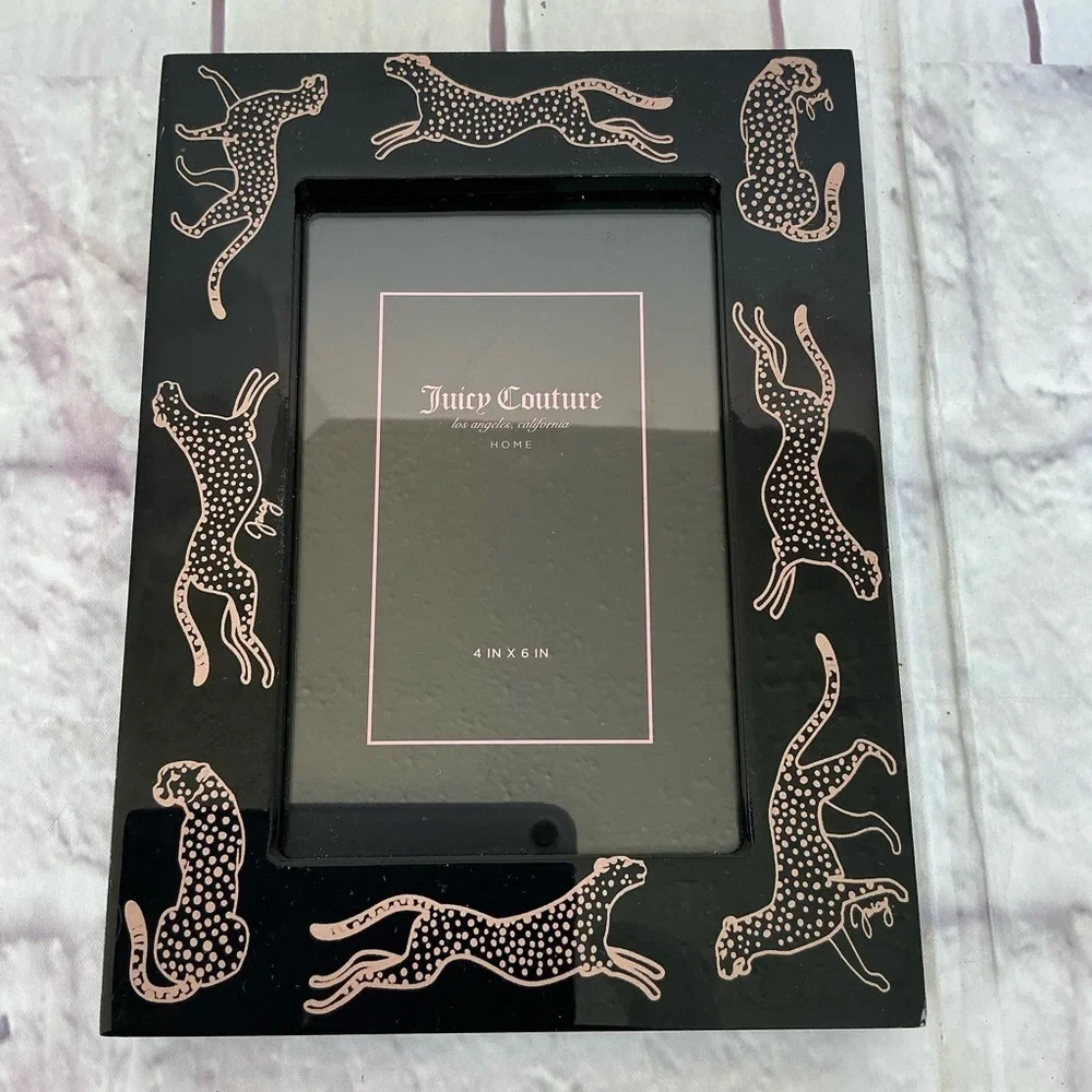 Juicy Couture Black Frame with Pink Leopard Design 4x6